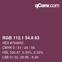 Color code: RGB 112.1 54.8 83 | qconv.com