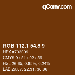 Color code: RGB 112.1 54.8 9 | qconv.com