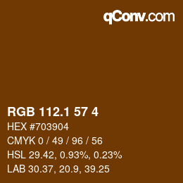 カラーコード: RGB 112.1 57 4 | qconv.com