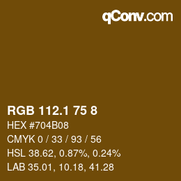 カラーコード: RGB 112.1 75 8 | qconv.com
