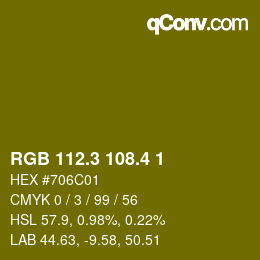 カラーコード: RGB 112.3 108.4 1 | qconv.com
