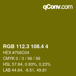 カラーコード: RGB 112.3 108.4 4 | qconv.com