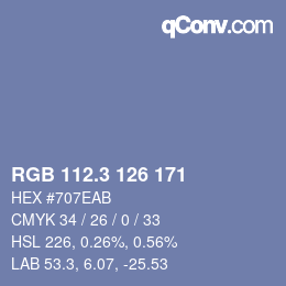カラーコード: RGB 112.3 126 171 | qconv.com