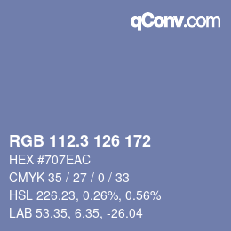 カラーコード: RGB 112.3 126 172 | qconv.com