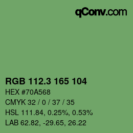カラーコード: RGB 112.3 165 104 | qconv.com