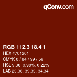 カラーコード: RGB 112.3 18.4 1 | qconv.com