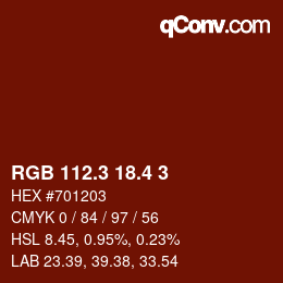 カラーコード: RGB 112.3 18.4 3 | qconv.com