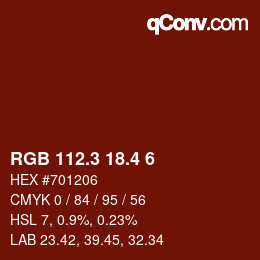 カラーコード: RGB 112.3 18.4 6 | qconv.com