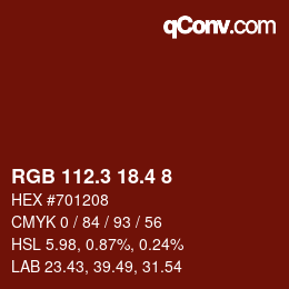 カラーコード: RGB 112.3 18.4 8 | qconv.com