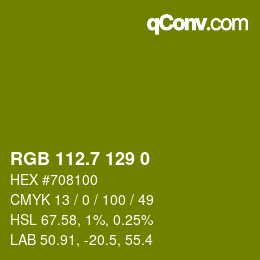 カラーコード: RGB 112.7 129 0 | qconv.com