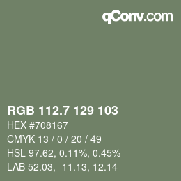 カラーコード: RGB 112.7 129 103 | qconv.com