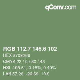 カラーコード: RGB 112.7 146.6 102 | qconv.com