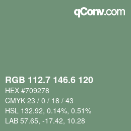 カラーコード: RGB 112.7 146.6 120 | qconv.com