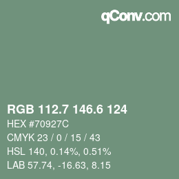 カラーコード: RGB 112.7 146.6 124 | qconv.com