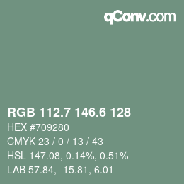 カラーコード: RGB 112.7 146.6 128 | qconv.com