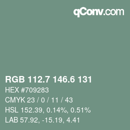 カラーコード: RGB 112.7 146.6 131 | qconv.com