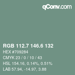 カラーコード: RGB 112.7 146.6 132 | qconv.com