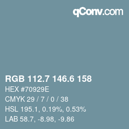 カラーコード: RGB 112.7 146.6 158 | qconv.com