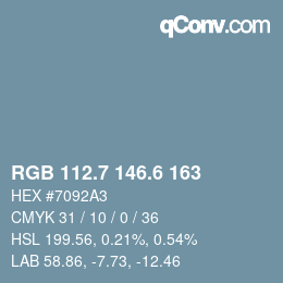 カラーコード: RGB 112.7 146.6 163 | qconv.com