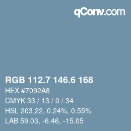 カラーコード: RGB 112.7 146.6 168 | qconv.com