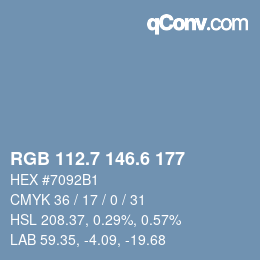 カラーコード: RGB 112.7 146.6 177 | qconv.com