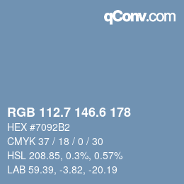 カラーコード: RGB 112.7 146.6 178 | qconv.com
