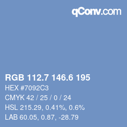 カラーコード: RGB 112.7 146.6 195 | qconv.com