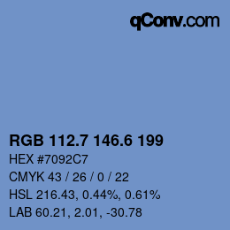 カラーコード: RGB 112.7 146.6 199 | qconv.com