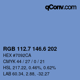 カラーコード: RGB 112.7 146.6 202 | qconv.com