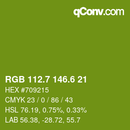 カラーコード: RGB 112.7 146.6 21 | qconv.com