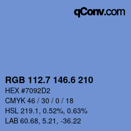 カラーコード: RGB 112.7 146.6 210 | qconv.com