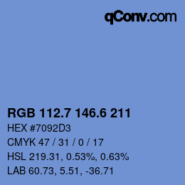 カラーコード: RGB 112.7 146.6 211 | qconv.com