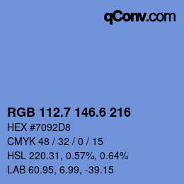 カラーコード: RGB 112.7 146.6 216 | qconv.com