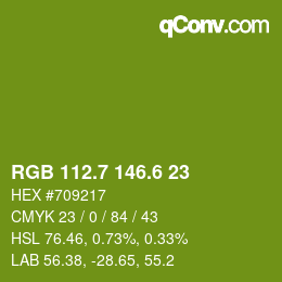 カラーコード: RGB 112.7 146.6 23 | qconv.com