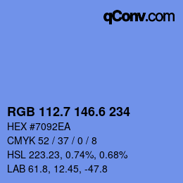 カラーコード: RGB 112.7 146.6 234 | qconv.com