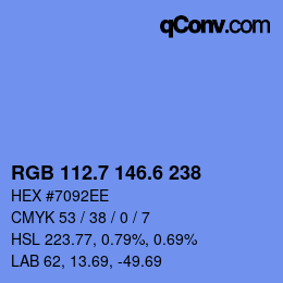 カラーコード: RGB 112.7 146.6 238 | qconv.com