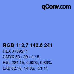 カラーコード: RGB 112.7 146.6 241 | qconv.com