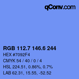 カラーコード: RGB 112.7 146.6 244 | qconv.com