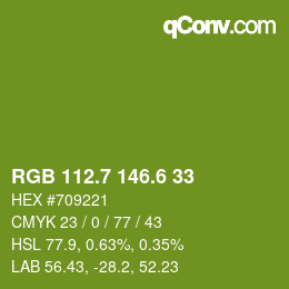 カラーコード: RGB 112.7 146.6 33 | qconv.com
