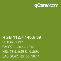 カラーコード: RGB 112.7 146.6 39 | qconv.com