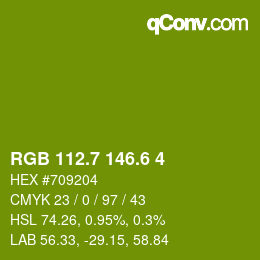 カラーコード: RGB 112.7 146.6 4 | qconv.com
