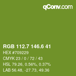 カラーコード: RGB 112.7 146.6 41 | qconv.com