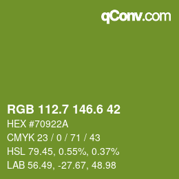 カラーコード: RGB 112.7 146.6 42 | qconv.com