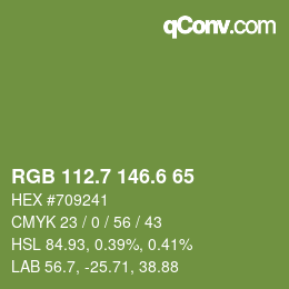 カラーコード: RGB 112.7 146.6 65 | qconv.com