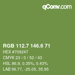 カラーコード: RGB 112.7 146.6 71 | qconv.com