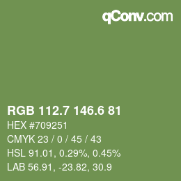 カラーコード: RGB 112.7 146.6 81 | qconv.com