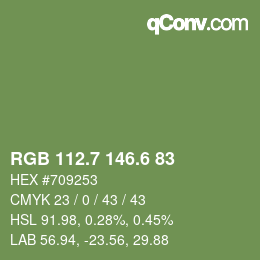 カラーコード: RGB 112.7 146.6 83 | qconv.com