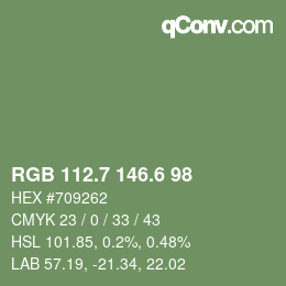カラーコード: RGB 112.7 146.6 98 | qconv.com