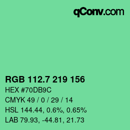 カラーコード: RGB 112.7 219 156 | qconv.com