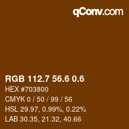 カラーコード: RGB 112.7 56.6 0.6 | qconv.com